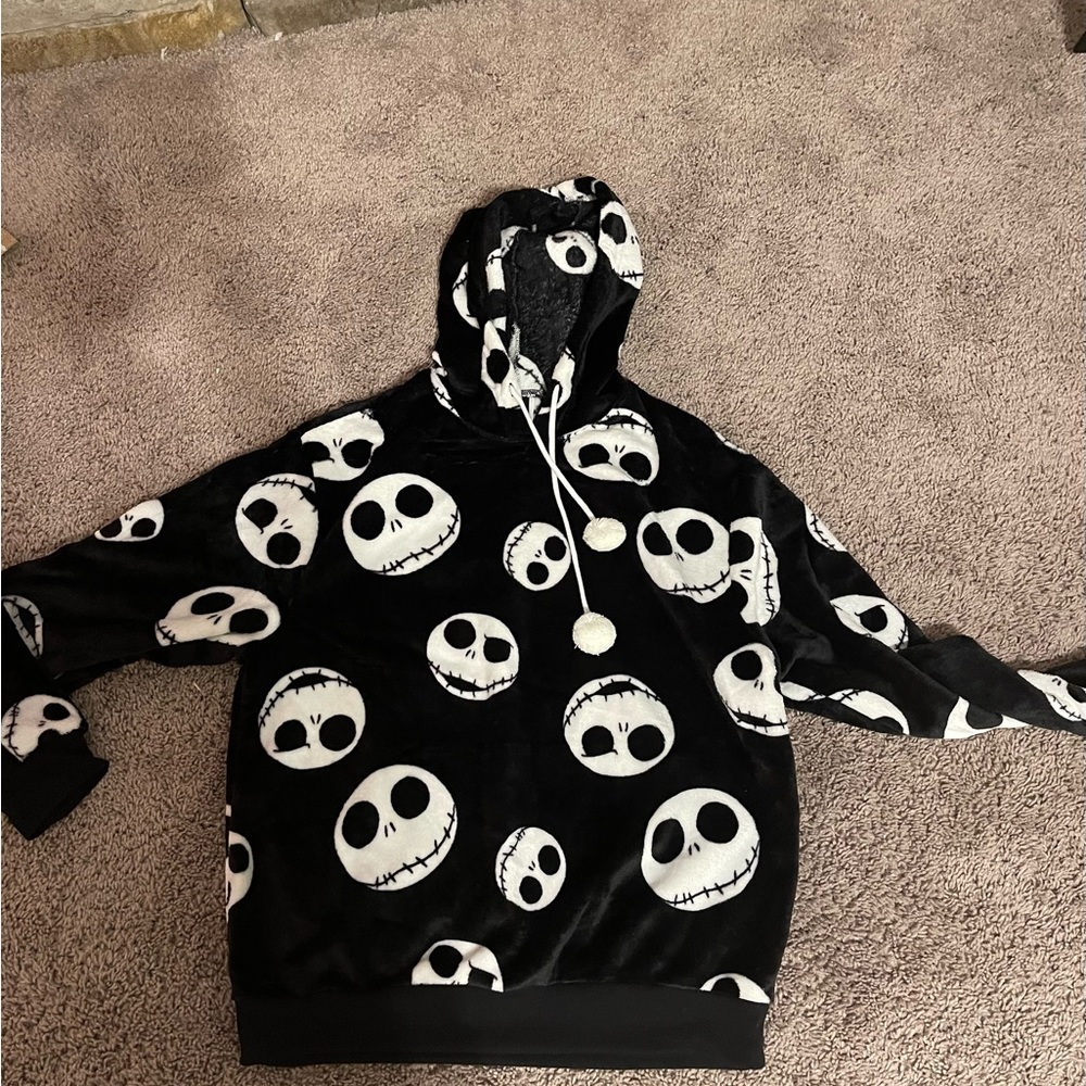 Disney Jack Skellington Velvety Hoodie NWT